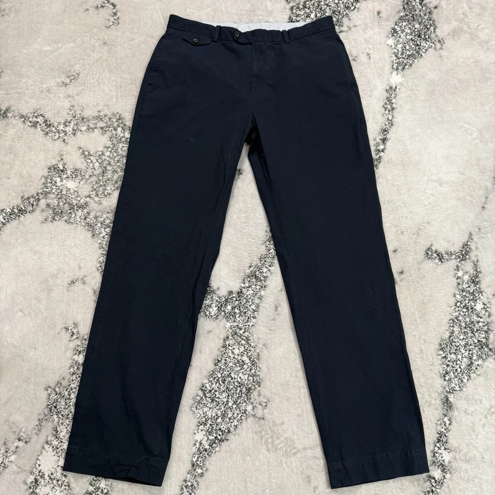 Brooks Brothers Clark Fit Chino Pants Mens Sz 36X34 Navy Supima Cotton Stretch